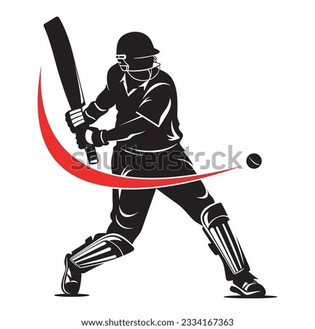 Cricket player logo design vector, IPL and T20 match cricket player