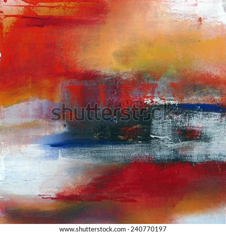 abstract original painting on canvas, main color red, can be used as background or poster