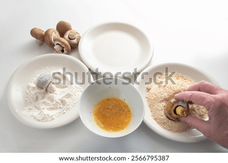 Similar – Image, Stock Photo Senior woman preparing mushrooms