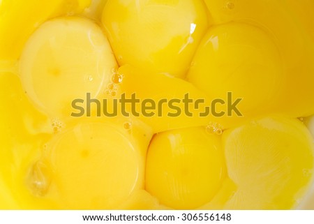 egg yolks as a yellow food background, closeup shot