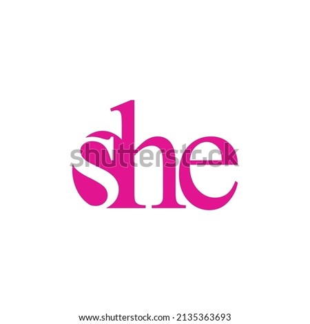 beauty pink logo word she