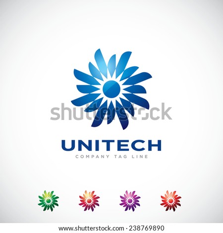 An attractive Uni-tech vector logo symbol. 