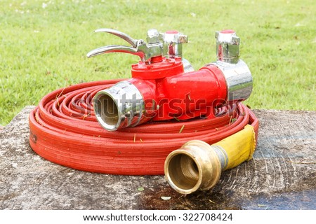 Fire fighter line and valve.Fire fighter equipment.