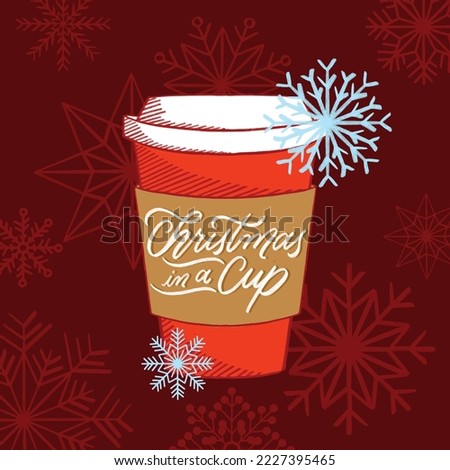 Christmas Time, christmas greetings, merry christmas, tis the season, season greetings, december vector illustration style, coffee and hot chocolate 