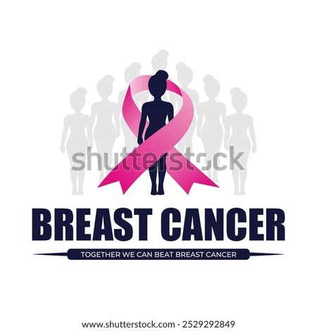 Breast cancer pink ribbon Logo design