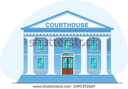 City courthouse. Stock vector illustration