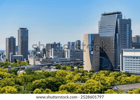 Image, Stock Photo Upper floors and observation deck of a vintage residential skyscraper