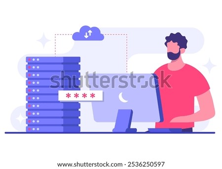 Engineer working with cloud computing and database service, Synchronize data, Secure file sharing, Upload and download files in the cloud server, Data backup, Online cloud storage