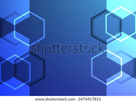 Hexagonal vector technology abstract background has space to fill words, modern and beautiful.
