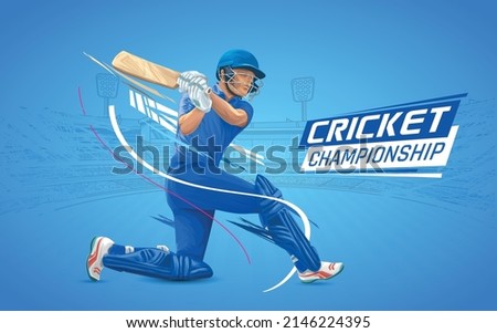 illustration of batsman playing cricket championship Vector banner