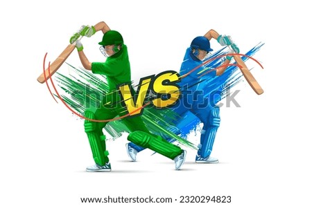 India VS Pakistan cricket championship vector banner design. illustration of batsman playing cricket championship Vector banner