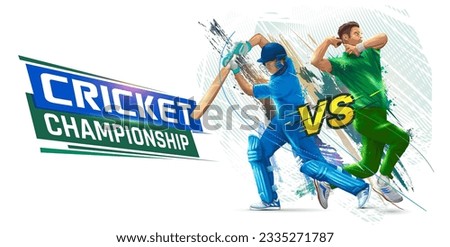India VS Pakistan cricket championship vector banner design. illustration of batsman and Bowler playing cricket championship Vector banner