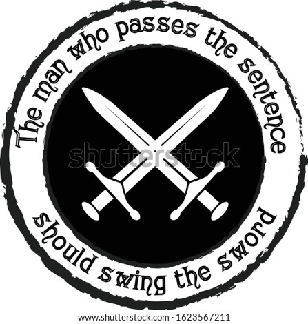 white background vector black circles swing the sword text