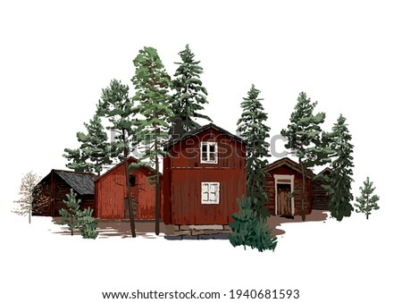 Similar – Image, Stock Photo Wooden houses in Sweden