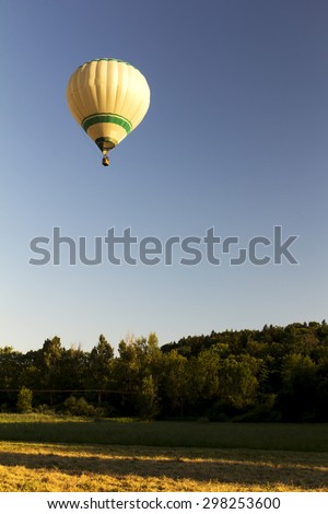 Hot air balloon taking off