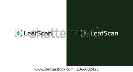 Vector logo for a KYC identity verification company, leaf scan logo