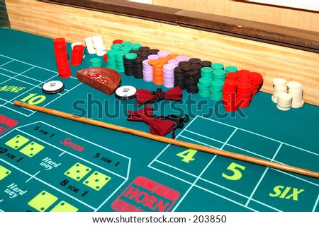 A Las Vegas Craps table at the end of a shift