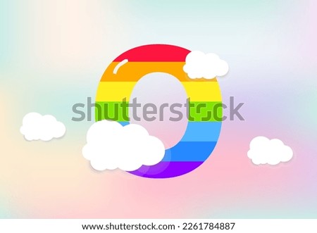 O Letter Rainbow patterns design, abstract rainbow letter for kids, love, family and scholl concept vector illustration design
