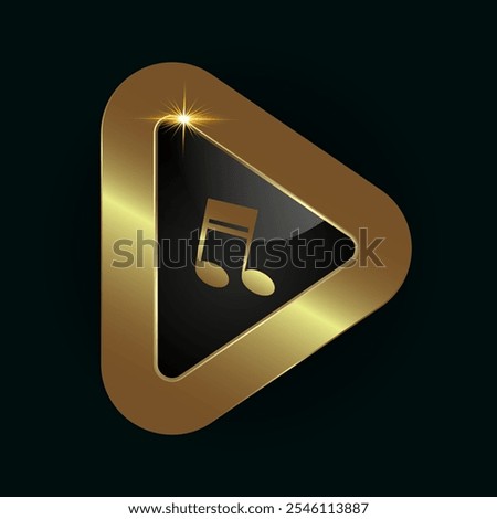 Luxury Abstract play button gold symbol design. playing button vector design and premium Music note button vector. player simple icons set designed in filled, outline