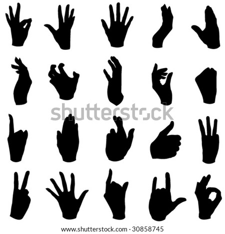 A Wide Range Of Hand Movements Stock Vector Illustration 30858745 ...