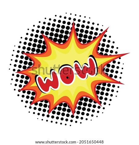 Comic lettering WOW on white background - Vector illustration