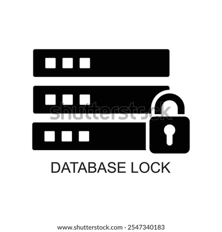 database lock icon , database icon