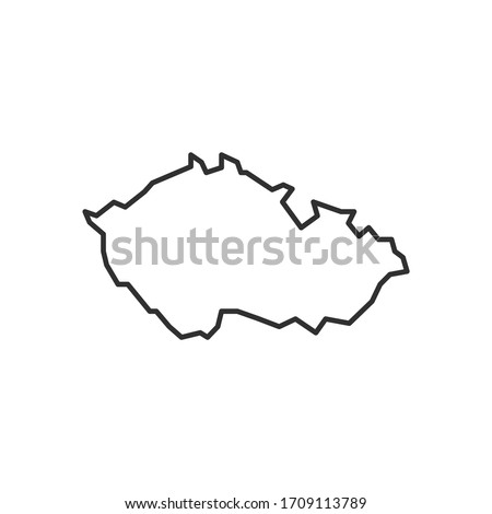 Czech Republic outline map icon. Czech Republic icon isolated on white background. Vector illustration