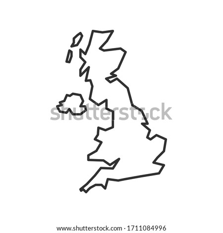 United Kingdom map icon isolated on white background. UK outline map. Simple line icon. Vector illustration Zdjęcia stock © 