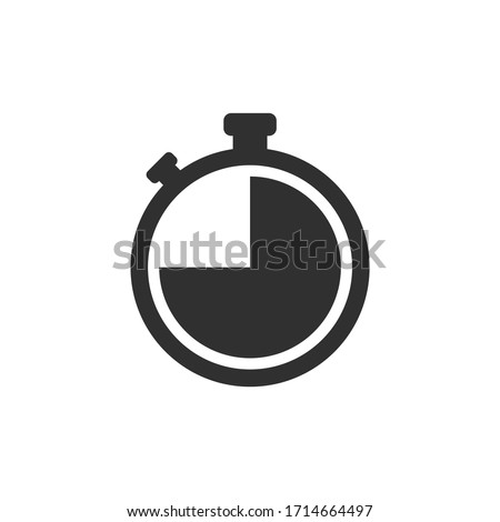 Stopwatch icon, logo. Chronometer, timer sign. Stopwatch icon isolated on white background. Vector illustration
