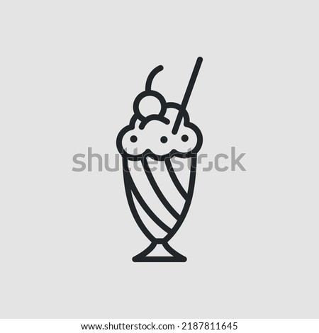 Milkshake icon. Simple milkshake icon for social media, app and web design. Vector illustration
