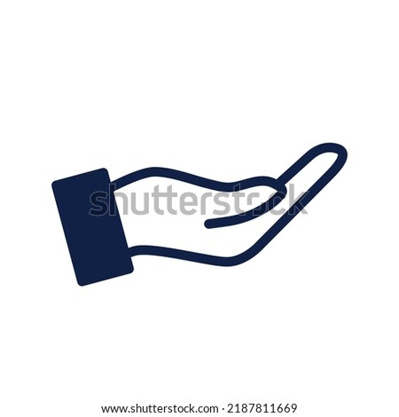 Begging hand icon. Simple extended hand icon isolated on white background for social media, web and app design. Vector illustration 
