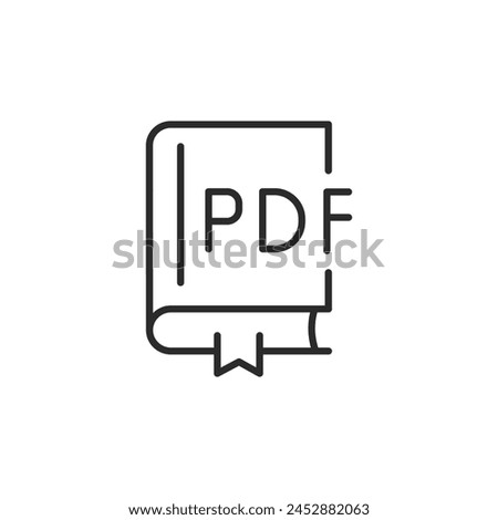 PDF document icon. Simple icon denoting a PDF file, widely recognized for document sharing, digital manuals, and e-books. Vector illustration