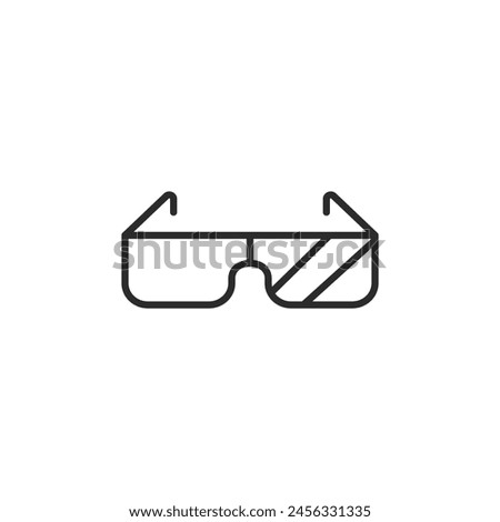 Icon featuring a pair of 3D glasses, commonly used to watch three-dimensional films in cinemas for an immersive viewing experience. Suitable for movie, home cinema setups. Vector illustration 