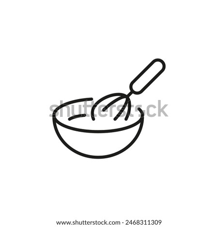 Mixing bowl with whisk icon. Simple mixing bowl with whisk icon for social media, app, and web design. Vector illustration.