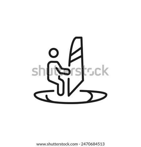 Windsurfing icon. Simple windsurfing icon for social media, app, and web design. Vector illustration.