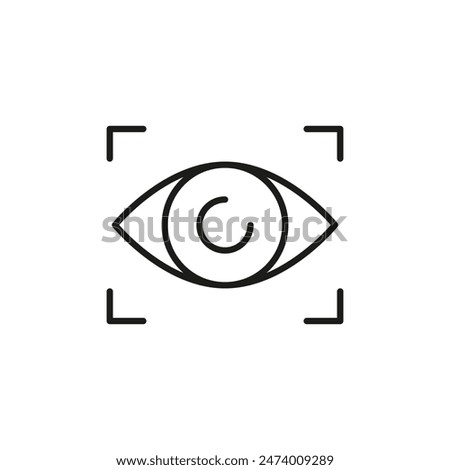 Eye Scan icon. Simple eye scan icon for social media, app, and web design. Vector illustration.