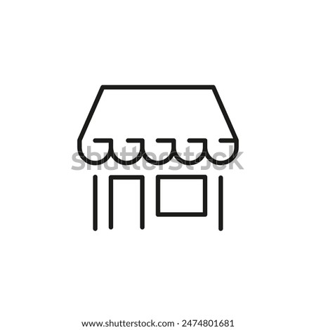 Storefront icon. Simple representation of a retail shop, ideal for business directories, shopping apps, and commercial services. Vector illustration