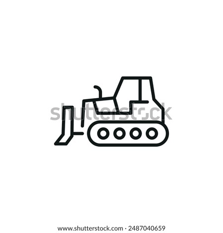 Bulldozer icon. Simple bulldozer icon for social media, app, and web design. Vector illustration. 