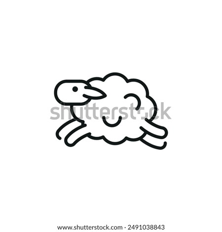 Sleepy Sheep icon. Simple sleepy sheep icon for social media, app, and web design. Vector illustration.