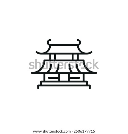 Japanese temple icon. Simple Japanese temple icon for social media, app, and web design. Vector illustration.