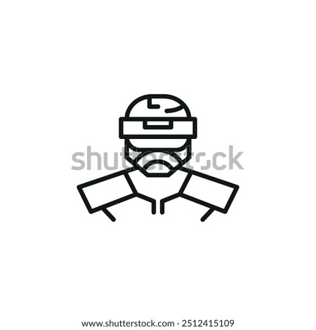 Hockey player icon. Simple hockey player icon for social media, app, and web design. Vector illustration