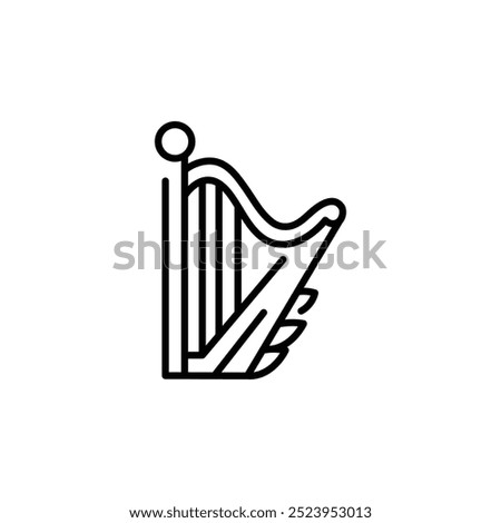 Harp icon. Simple harp icon for social media, app, and web design. Vector illustration