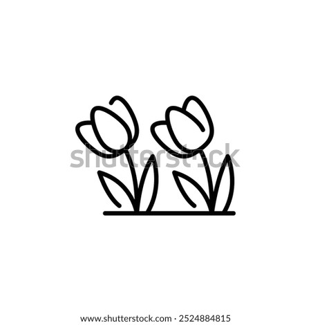 Tulips icon. Simple tulips icon for social media, app, and web design. Vector illustration