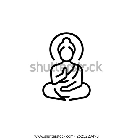 Buddha statue Icon. Simple Buddha statue icon for social media, app, and web design. Vector illustration.