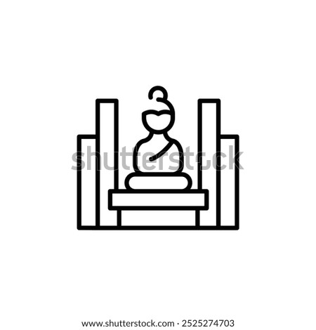 Buddha statue Icon. Simple Buddha statue icon for social media, app, and web design. Vector illustration.