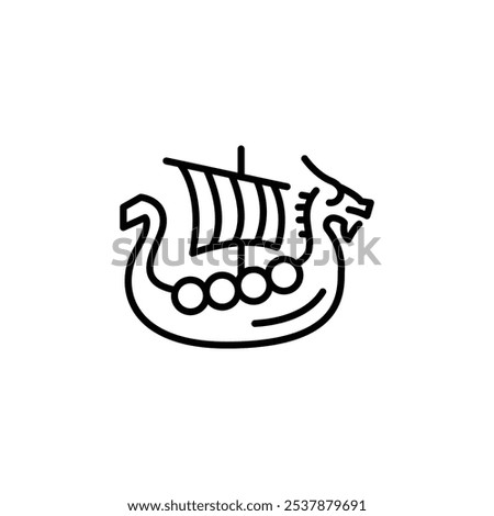 Sailing ship icon. Stylized image of a classic tall ship, reminiscent of the age of exploration and sea trade. Ideal for use in maritime themes, historical travel content. Vector illustration