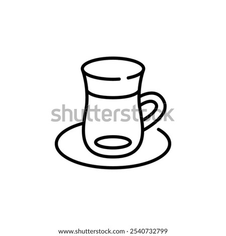 Turkish tea icon. Simple Turkish tea glass with saucer icon for social media, app, and web design. Vector illustration