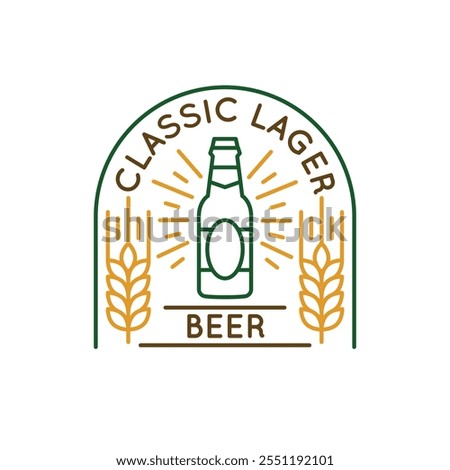 Simple Logo with Classic Lager Beer icon. Simple badge with classic Lager Beer icon for social media, app, and web design. Vector illustration