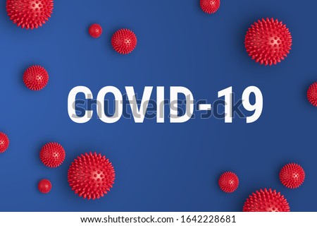 Inscription COVID-19 on blue background. World Health Organization WHO introduced new official name for Coronavirus disease named COVID-19