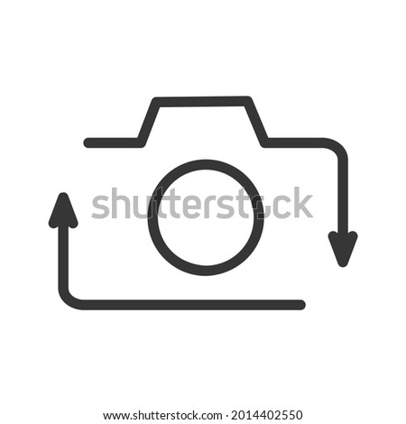 vector reverse camera, rotate camera, flip camera simple icon